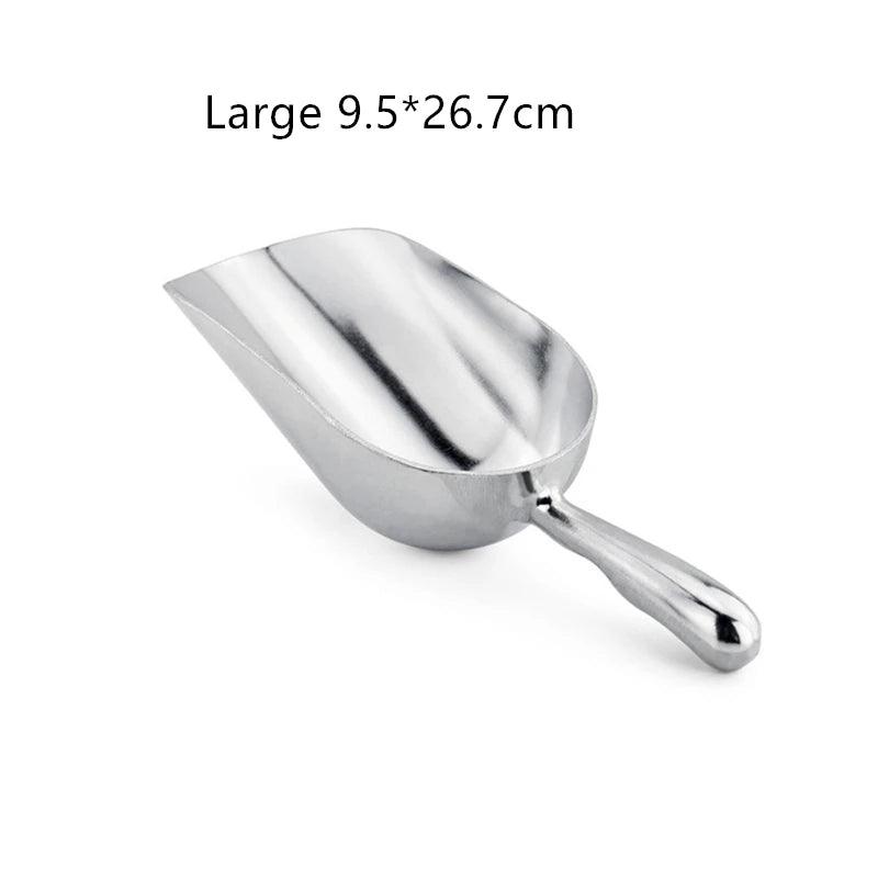 4-Size Aluminum Alloy Ice Shovel Scoop Multifunctional Grain Coffee Beans Bar Cube Scraper Measuring Spoon Kitchen Accessories - Art-Galleyset