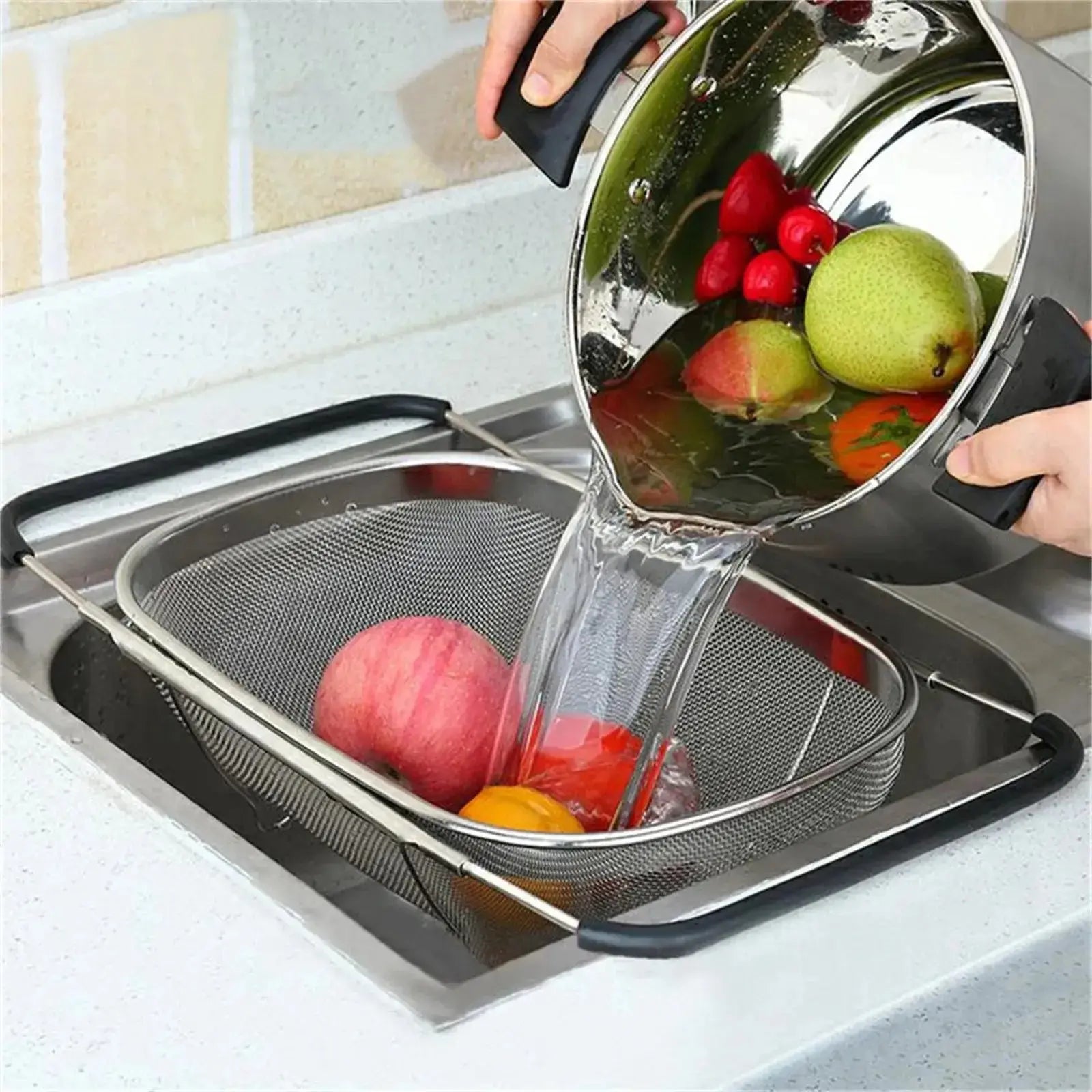 Passoire inox rétractable | RetraDrain™ Art-Galleyset