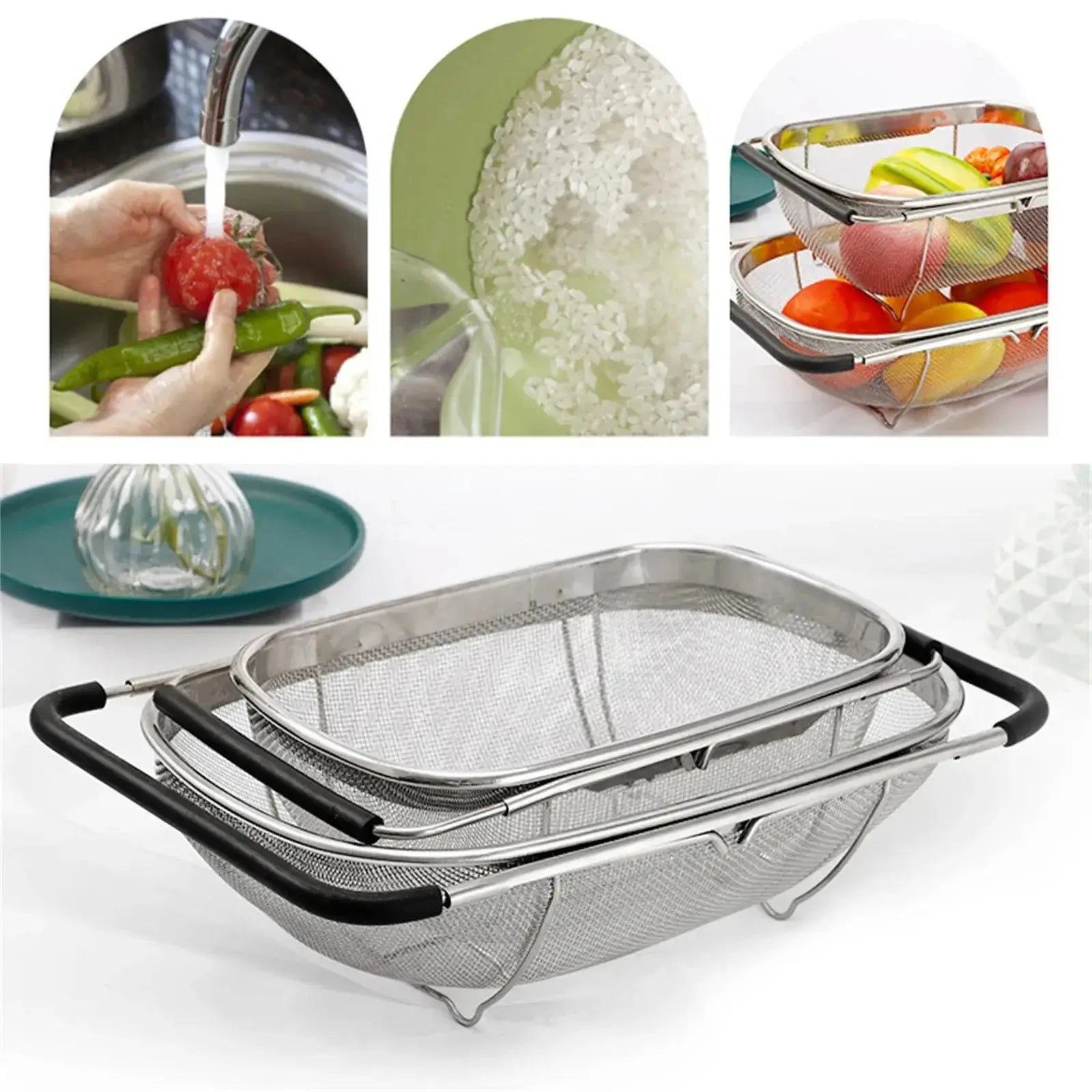 Passoire inox rétractable | RetraDrain™ Art-Galleyset